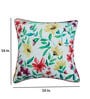 White Floral Canvas 16 x 16 Inch Cushion Cover