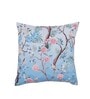 Blue Floral Canvas 16 x 16 Inches Cushion Cover
