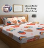 Multicolor Cartoon 300 TC Cotton Blend Double Bedsheet With 2 Pillow Covers