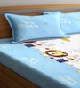 Multicolor Cartoon 300 TC Cotton Blend Double Bedsheet With 2 Pillow Covers
