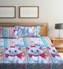 Multicolor Cartoon 300 TC Cotton Blend Double Bedsheet With 2 Pillow Covers