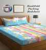 Multicolor Cartoon 300 TC Cotton Blend Double Bedsheet With 2 Pillow Covers