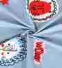 Blue Floral 300 Tc Cotton Blend King Sized Bed Sheets With 2 Pillow Covers