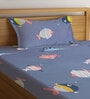 Multicolor Cartoon Characters 300 TC Cotton Single Bedsheet with 1 Pillow Cover