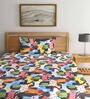 Multicolor Cartoon Characters 300 TC Cotton Single Bedsheet with 1 Pillow Cover