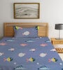 Multicolor Cartoon Characters 300 TC Cotton Single Bedsheet with 1 Pillow Cover