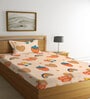 Multicolor Cartoon Characters 300 TC Cotton Single Bedsheet with 1 Pillow Cover