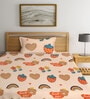 Multicolor Cartoon Characters 300 TC Cotton Single Bedsheet with 1 Pillow Cover