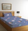 Multicolor Cartoon Characters 300 TC Cotton Single Bedsheet with 1 Pillow Cover
