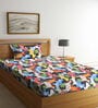 Multicolor Cartoon Characters 300 TC Cotton Single Bedsheet with 1 Pillow Cover