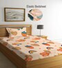 Multicolor Cartoon Characters 300 TC Cotton Single Bedsheet with 1 Pillow Cover