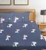 Dark Grey Characters 210 TC Poly Cotton Double Size Bedsheet With 2 Pillow Covers