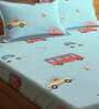 Sea Green Characters 210 TC Poly Cotton Double Size Bedsheet With 2 Pillow Covers