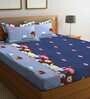 Multicolor Cartoon Characters TC 210 Polycotton Queen Sized Kids Bedsheet With 2 Pillow Covers