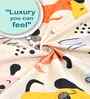 Cream Cartoon Print 300 TC Cotton Blend King Size Double Bedsheet with 2 Pillow Covers