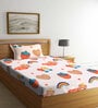Multicolor Cartoon Printed 300 TC Cotton Blend Single Bedsheet with 1 Pillow Cover
