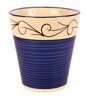 Multicolor Ceramic Balti Shape Flower Pot with with Hook Lines Print, Set of 3