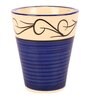 Multicolor Ceramic Balti Shape Flower Pot with with Hook Lines Print, Set of 3