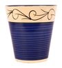 Multicolor Ceramic Balti Shape Flower Pot with with Hook Lines Print, Set of 3