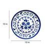 Multicolor Ceramic Zari Floral Blue Pottery Decorative Wall Plate