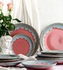 Pink 7 Inch Multicolour Ceramic (Set of 6) Side Plate