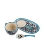 The Royal Blue Crown 250ml (Set of 3) Ceramic Soup Bowl With Spoon & Tray