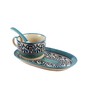 The Royal Blue Crown 250ml (Set of 3) Ceramic Soup Bowl With Spoon & Tray