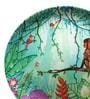 Multicolor Ceramic Tropical Jungle Scenes Decorative Wall Plate