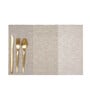 Grey Clara Rectangular Textured PVC Dining Table Placemat