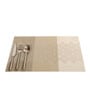 Grey Clara Rectangular Textured PVC Dining Table Placemat
