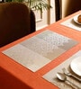 Grey Clara Rectangular Textured PVC Dining Table Placemat