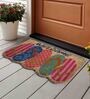 Multicolor Slogan Coir 24 x 16 Inches Stain Resistant Door Mat