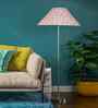 Multicolor Coolie Cotton Shade Floor Lamp Steel Base