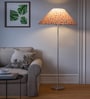Multicolor Coolie Cotton Shade Floor Lamp Steel Base