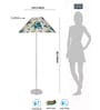 Multicolor Coolie Cotton Shade Floor Lamp Steel Base