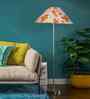 Multicolor Coolie Cotton Shade Floor Lamp Steel Base