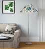 Multicolor Coolie Cotton Shade Floor Lamp Steel Base