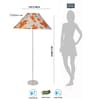 Multicolor Coolie Cotton Shade Floor Lamp Steel Base