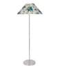 Multicolor Coolie Cotton Shade Floor Lamp Steel Base