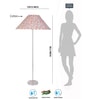Multicolor Coolie Cotton Shade Floor Lamp Steel Base