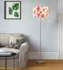 Multicolor Cotton Cotton Drum Shade Steel Floor Lamp Steel Base