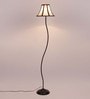 Multicolor Cotton  Shade Novelty Floor Lamp With Black  Base