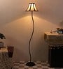 Multicolor Cotton  Shade Novelty Floor Lamp With Black  Base