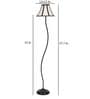 Multicolor Cotton  Shade Novelty Floor Lamp With Black  Base