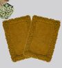 Yellow Cotton 16X24 Inches Anti-Skid Bath Mat Set Of 2