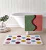 Multicolor Cotton 16X24 Inches Anti-Skid Bath Mat Set Of 2