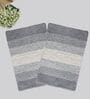 Grey Cotton 16X24 Inches Anti-Skid Bath Mat Set Of 2