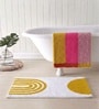 Multicolor Cotton 16X24 Inches Anti-Skid Bath Mat Set Of 2