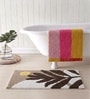 Multicolor Cotton 16X24 Inches Anti-Skid Bath Mat Set Of 2