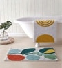 Multicolor Cotton 16X24 Inches Anti-Skid Bath Mat Set Of 2